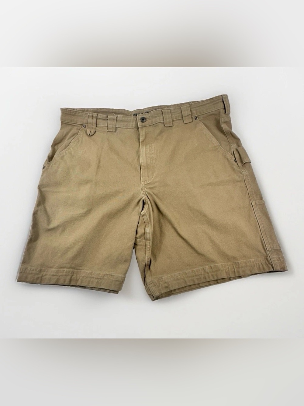 Duluth Trading Flex Fire Hose Work Shorts Men's 44 Tan Carpenter Utility Stretch
